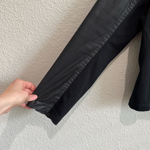 Eileen Fisher Faux Leather Full Zip Moto Jacket PL Asymmetrical Goth Grunge - Picture 7 of 12